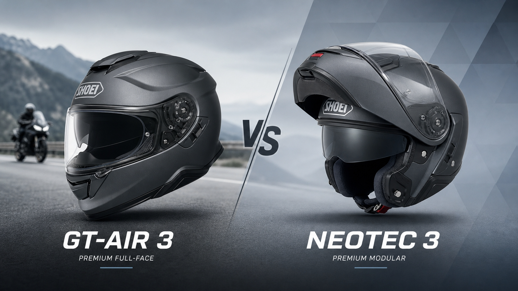 SHOEI GT-Air 3とNEOTEC 3比較|フルフェイスかシステムか