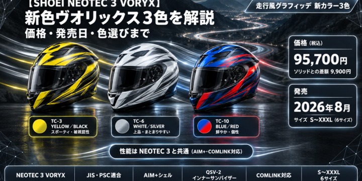 【SHOEI NEOTEC 3 VORYX】新色ヴォリックス3色を解説｜価格・発売日・色選び