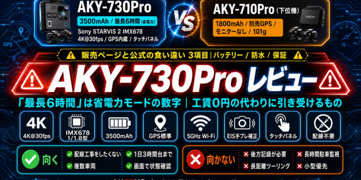 【AKEEYO AKY-730Pro レビュー】「最長6時間」は省電力モードの数字｜工賃0円の代わりに引き受けるもの