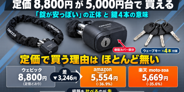 【リード工業 CREZZA-V LC-400A レビュー】定価8,800円が5,000円台で買える｜「錠が安っぽい」の正体と、鍵4本の意味
